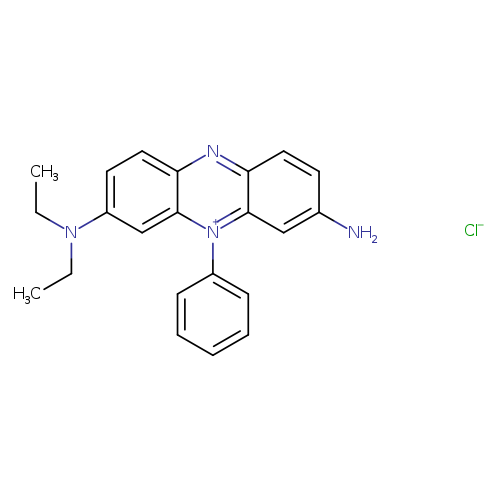 CCN(c1ccc2c(c1)[n+](c1ccccc1)c1c(n2)ccc(c1)N)CC.[Cl-]