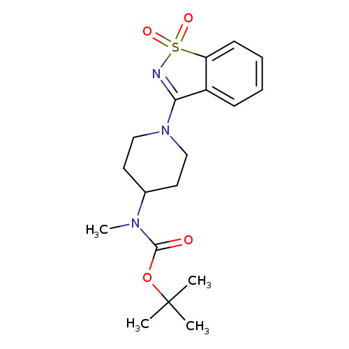 O=C(N(C1CCN(CC1)C1=NS(=O)(=O)c2c1cccc2)C)OC(C)(C)C