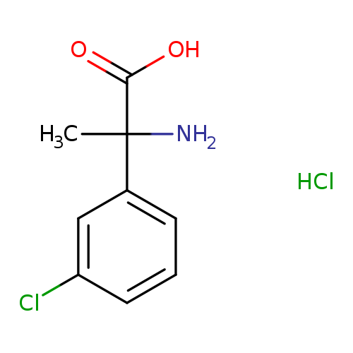 Clc1cccc(c1)C(C(=O)O)(N)C.Cl