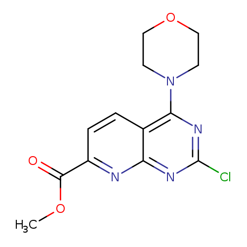 COC(=O)c1ccc2c(n1)nc(nc2N1CCOCC1)Cl