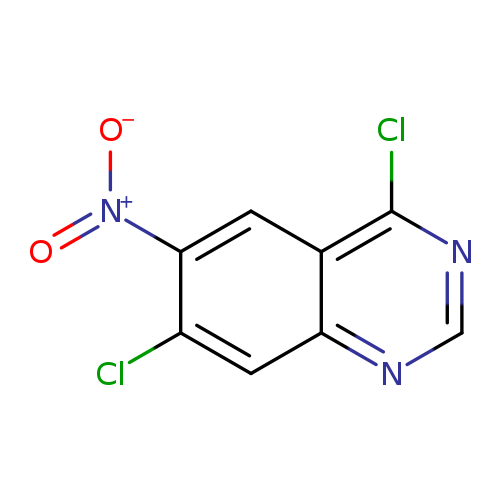 Clc1ncnc2c1cc([N+](=O)[O-])c(c2)Cl