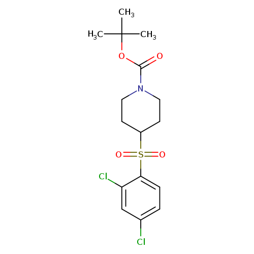 Clc1ccc(c(c1)Cl)S(=O)(=O)C1CCN(CC1)C(=O)OC(C)(C)C