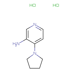 Nc1cnccc1N1CCCC1.Cl.Cl