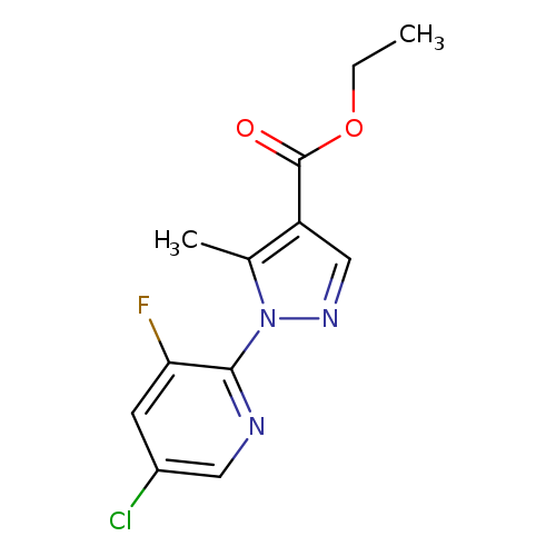 CCOC(=O)c1cnn(c1C)c1ncc(cc1F)Cl