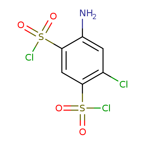 Nc1cc(Cl)c(cc1S(=O)(=O)Cl)S(=O)(=O)Cl