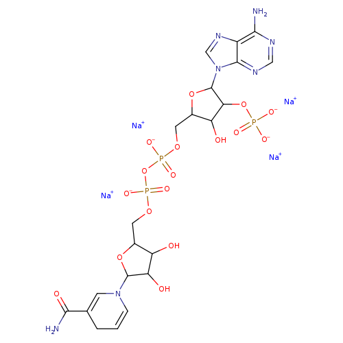 OC1C(O)C(OC1N1C=CCC(=C1)C(=O)N)COP(=O)(OP(=O)(OCC1OC(C(C1O)OP(=O)([O-])[O-])n1cnc2c1ncnc2N)[O-])[O-].[Na+].[Na+].[Na+].[Na+]