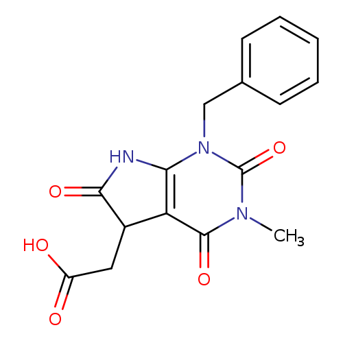 OC(=O)CC1C(=O)Nc2c1c(=O)n(c(=O)n2Cc1ccccc1)C