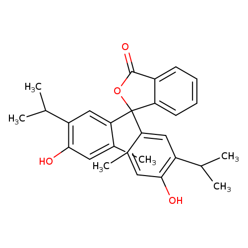 O=C1OC(c2c1cccc2)(c1cc(C(C)C)c(cc1C)O)c1cc(C(C)C)c(cc1C)O