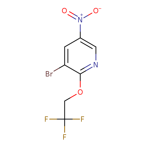Brc1cc(cnc1OCC(F)(F)F)[N+](=O)[O-]