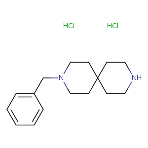 N1CCC2(CC1)CCN(CC2)Cc1ccccc1.Cl.Cl
