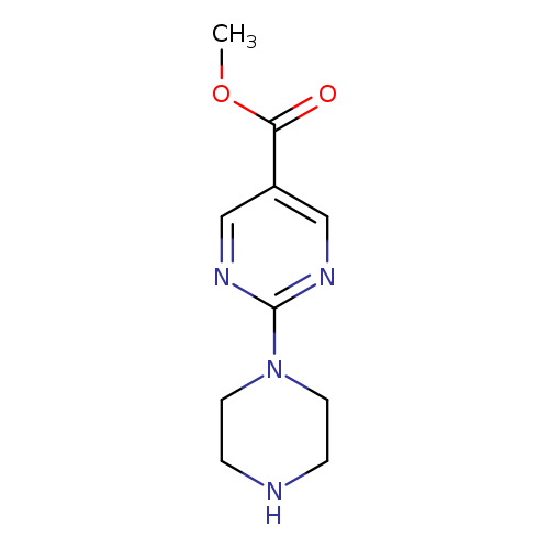 COC(=O)c1cnc(nc1)N1CCNCC1