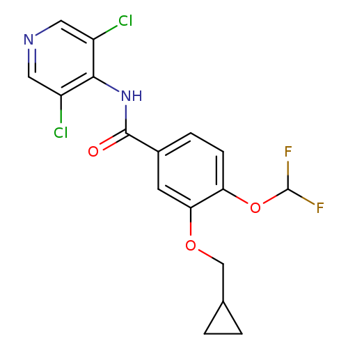 FC(Oc1ccc(cc1OCC1CC1)C(=O)Nc1c(Cl)cncc1Cl)F