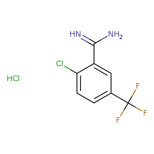 NC(=N)c1cc(ccc1Cl)C(F)(F)F.Cl