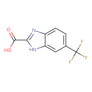 OC(=O)c1nc2c([nH]1)cc(cc2)C(F)(F)F