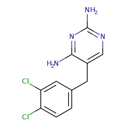Nc1ncc(c(n1)N)Cc1ccc(c(c1)Cl)Cl