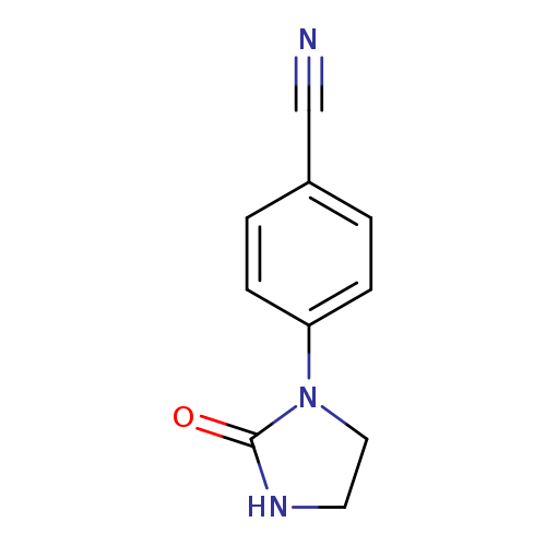N#Cc1ccc(cc1)N1CCNC1=O