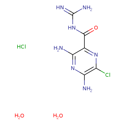NC(=N)NC(=O)c1nc(Cl)c(nc1N)N.O.O.Cl