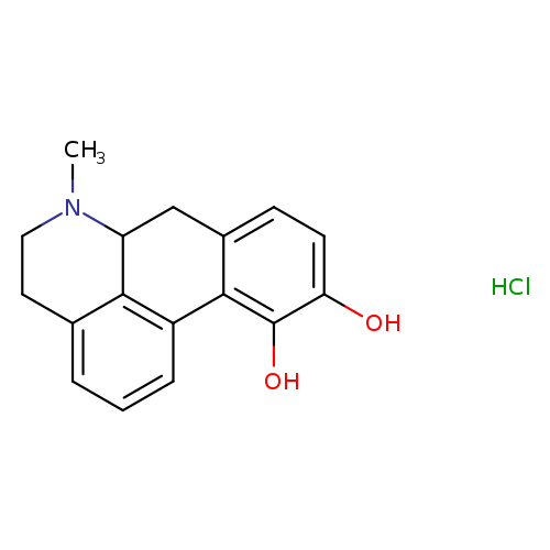 CN1CCc2c3C1Cc1ccc(c(c1c3ccc2)O)O.Cl