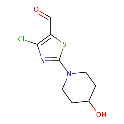 O=Cc1sc(nc1Cl)N1CCC(CC1)O