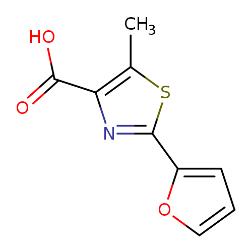 OC(=O)c1nc(sc1C)c1ccco1