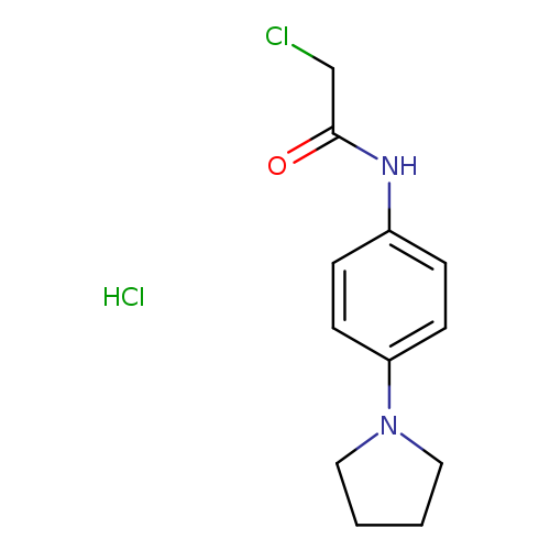 ClCC(=O)Nc1ccc(cc1)N1CCCC1.Cl