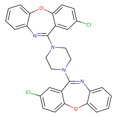 Clc1ccc2c(c1)C(=Nc1c(O2)cccc1)N1CCN(CC1)C1=Nc2ccccc2Oc2c1cc(Cl)cc2