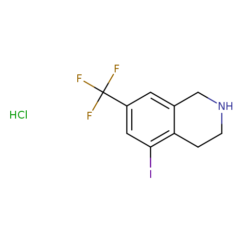 Ic1cc(cc2c1CCNC2)C(F)(F)F.Cl