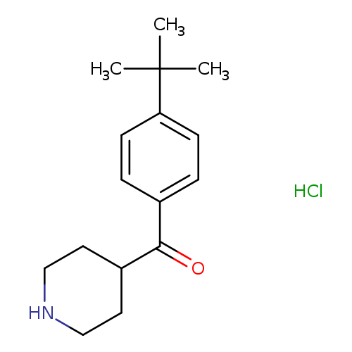 O=C(c1ccc(cc1)C(C)(C)C)C1CCNCC1.Cl