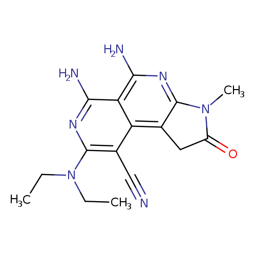 CCN(c1nc(N)c2c(c1C#N)c1CC(=O)N(c1nc2N)C)CC