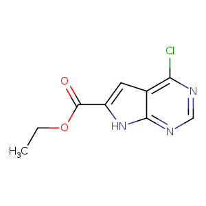 CCOC(=O)c1cc2c([nH]1)ncnc2Cl