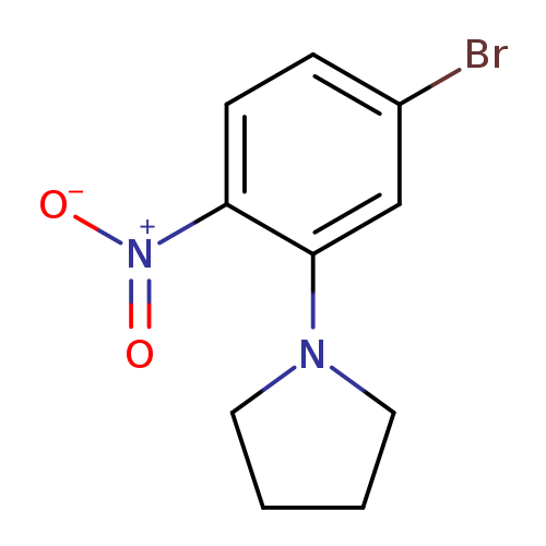 Brc1ccc(c(c1)N1CCCC1)[N+](=O)[O-]