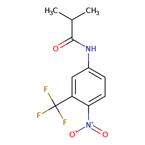 O=C(C(C)C)Nc1ccc(c(c1)C(F)(F)F)[N+](=O)[O-]