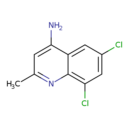 Clc1cc(Cl)c2c(c1)c(N)cc(n2)C