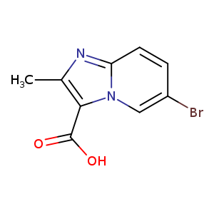 Brc1ccc2n(c1)c(C(=O)O)c(n2)C