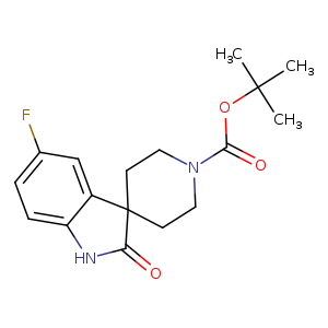 Fc1ccc2c(c1)C1(CCN(CC1)C(=O)OC(C)(C)C)C(=O)N2