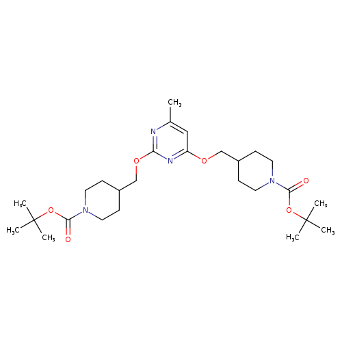 Cc1cc(OCC2CCN(CC2)C(=O)OC(C)(C)C)nc(n1)OCC1CCN(CC1)C(=O)OC(C)(C)C