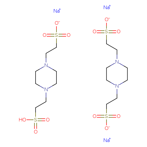 [O-]S(=O)(=O)CCN1CCN(CC1)CCS(=O)(=O)[O-].[O-]S(=O)(=O)CCN1CCN(CC1)CCS(=O)(=O)O.[Na+].[Na+].[Na+]