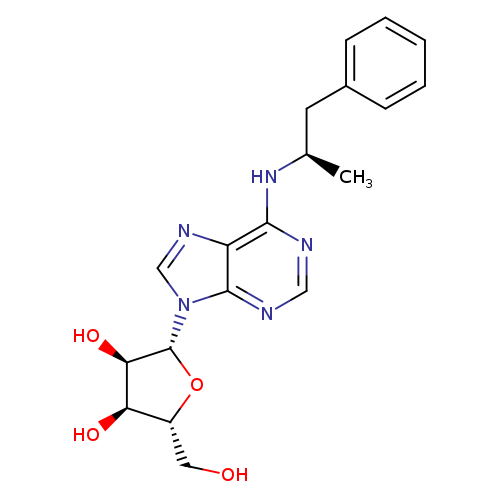 OC[C@H]1O[C@H]([C@@H]([C@@H]1O)O)n1cnc2c1ncnc2N[C@@H](Cc1ccccc1)C