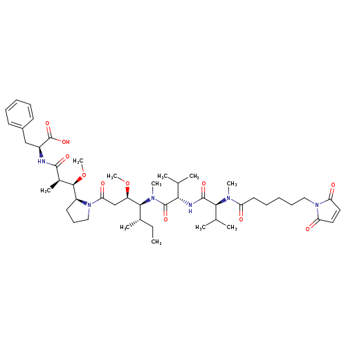 CC[C@@H]([C@H](N(C(=O)[C@H](C(C)C)NC(=O)[C@@H](N(C(=O)CCCCCN1C(=O)C=CC1=O)C)C(C)C)C)[C@@H](CC(=O)N1CCC[C@H]1[C@@H]([C@H](C(=O)N[C@H](C(=O)O)Cc1ccccc1)C)OC)OC)C