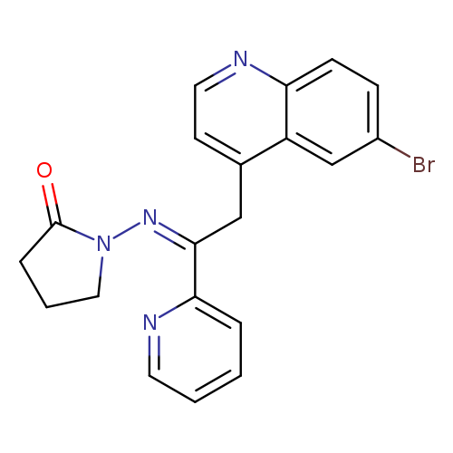 Brc1ccc2c(c1)c(ccn2)C/C(=N/N1CCCC1=O)/c1ccccn1