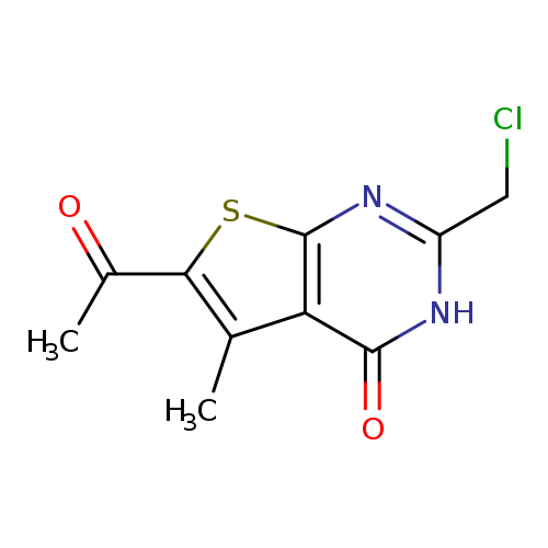 ClCc1nc2sc(c(c2c(=O)[nH]1)C)C(=O)C