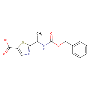 O=C(NC(c1ncc(s1)C(=O)O)C)OCc1ccccc1