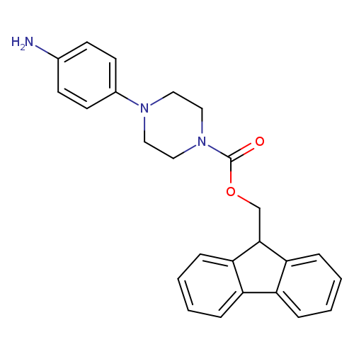 Nc1ccc(cc1)N1CCN(CC1)C(=O)OCC1c2ccccc2c2c1cccc2