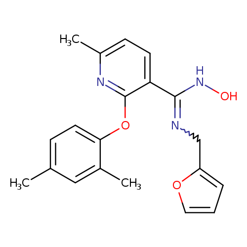 ONC(=NCc1ccco1)c1ccc(nc1Oc1ccc(cc1C)C)C