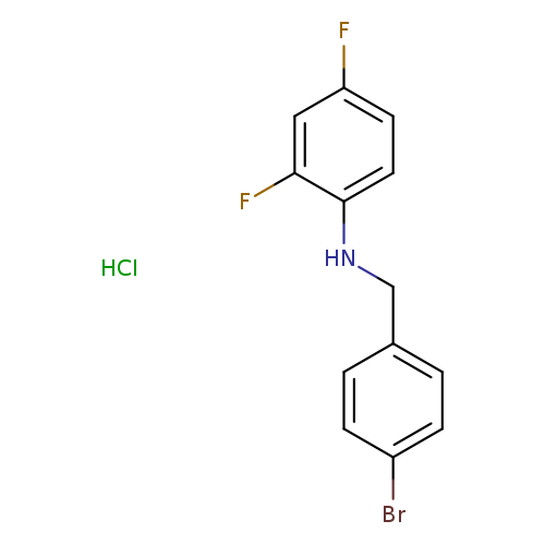 Brc1ccc(cc1)CNc1ccc(cc1F)F.Cl