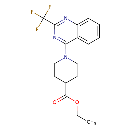 CCOC(=O)C1CCN(CC1)c1nc(nc2c1cccc2)C(F)(F)F