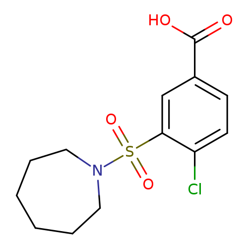 OC(=O)c1ccc(c(c1)S(=O)(=O)N1CCCCCC1)Cl