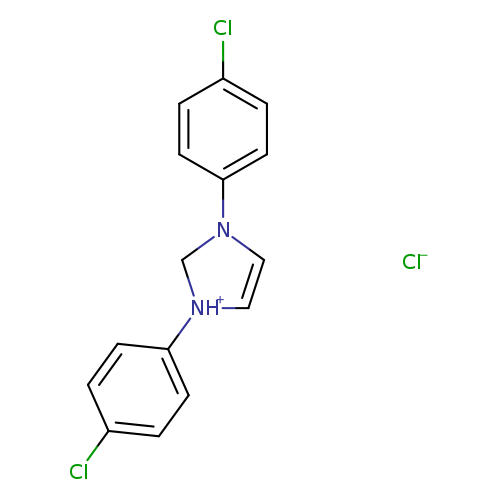 Clc1ccc(cc1)N1C=C[NH+](C1)c1ccc(cc1)Cl.[Cl-]