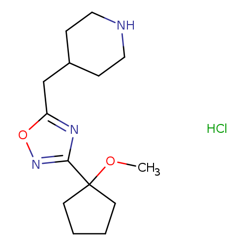 COC1(CCCC1)c1noc(n1)CC1CCNCC1.Cl
