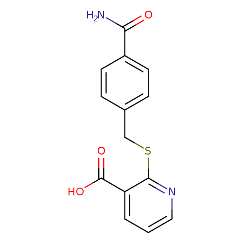 NC(=O)c1ccc(cc1)CSc1ncccc1C(=O)O